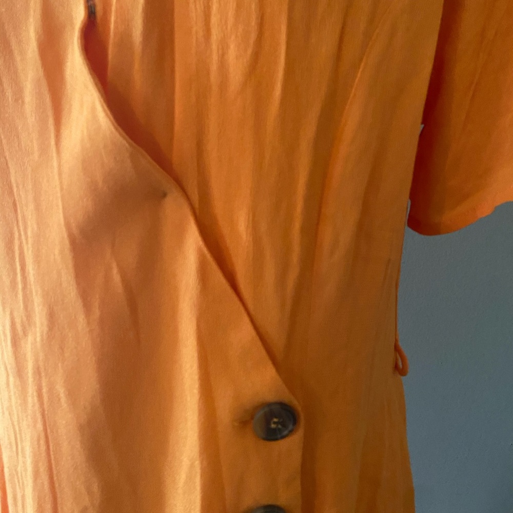 Chelsea & Violet Orange Wrap Button Dress - Picture 3 of 5